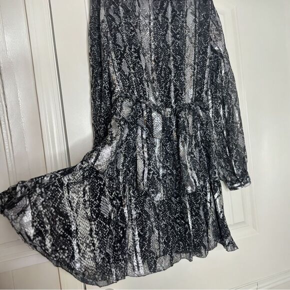 Michael Michael Kors Metallic Snakeskin Tiered Dress Size M | NWT $295 - Picture 4 of 11